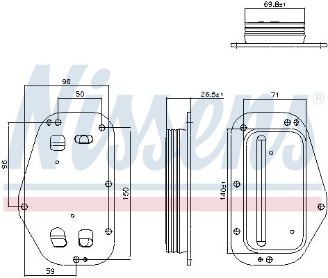 NISSENS 91360 Oil Cooler, engine oil