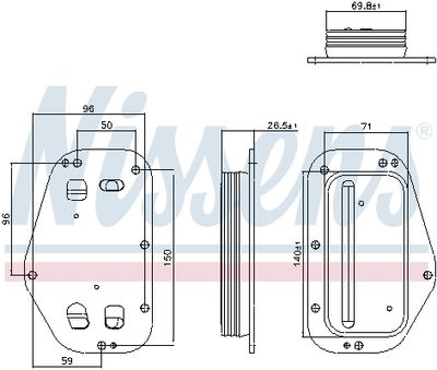 Oil Cooler, engine oil NISSENS 91360