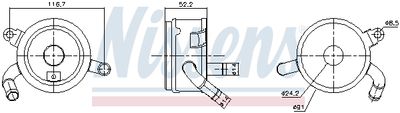 Oil Cooler, engine oil NISSENS 91365