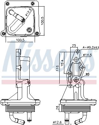 Oil Cooler, engine oil NISSENS 91375