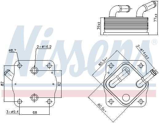 NISSENS 91378 Oil Cooler, engine oil