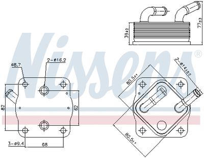 Oil Cooler, engine oil NISSENS 91378