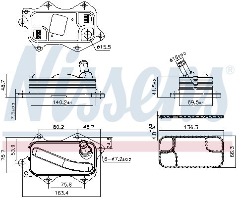 NISSENS 91380 Oil Cooler, engine oil