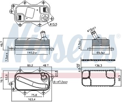 Oil Cooler, engine oil NISSENS 91380