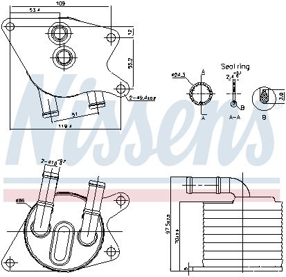 NISSENS 91398 Oil Cooler, automatic transmission