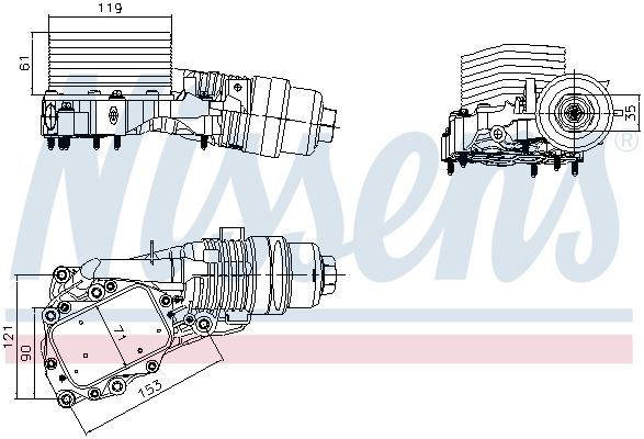 NISSENS 91400 Oil Cooler, engine oil