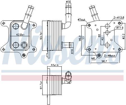 NISSENS 91425 Oil Cooler, engine oil