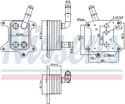 Oil Cooler, engine oil NISSENS 91425