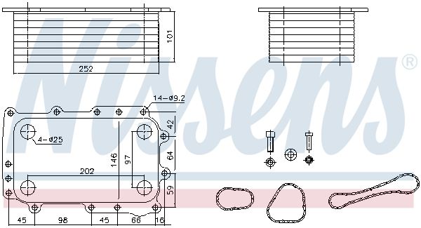 NISSENS 91431 Oil Cooler, engine oil