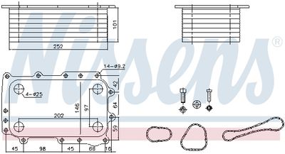 Oil Cooler, engine oil NISSENS 91431