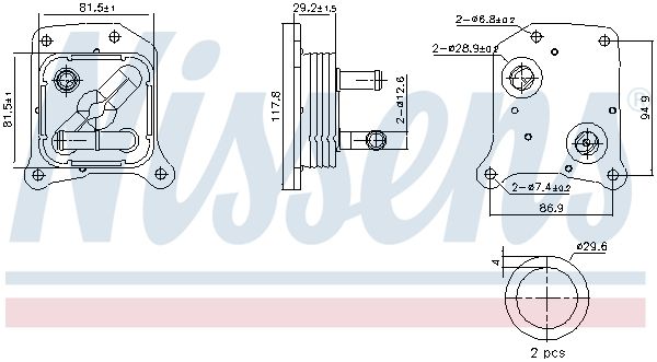 NISSENS 91438 Oil Cooler, engine oil