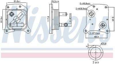 Oil Cooler, engine oil NISSENS 91438