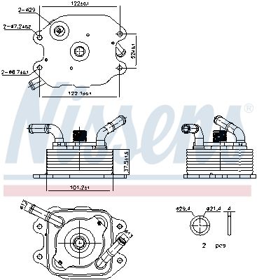 Oil Cooler, engine oil NISSENS 91440