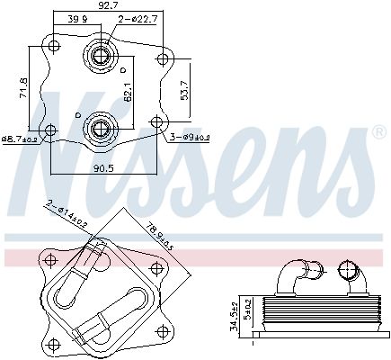 NISSENS 91442 Oil Cooler, engine oil