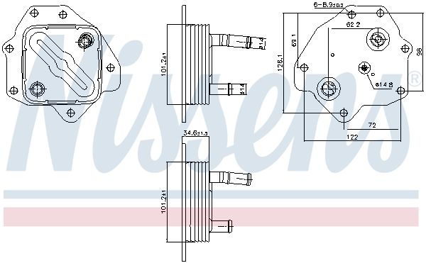 NISSENS 91443 Oil Cooler, engine oil