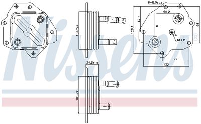 Oil Cooler, engine oil NISSENS 91443