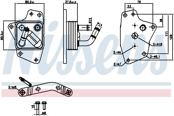 NISSENS 91444 Oil Cooler, engine oil