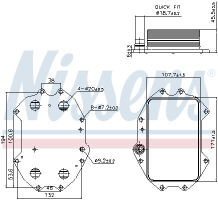 NISSENS 91445 Oil Cooler, engine oil