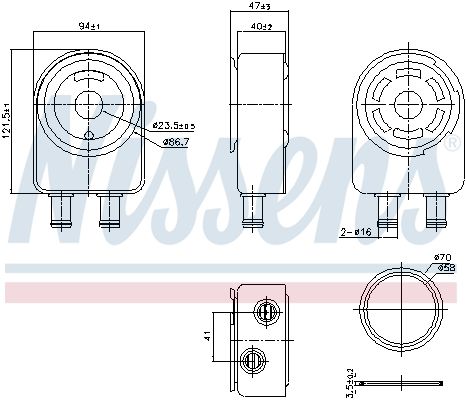 NISSENS 91451 Oil Cooler, engine oil