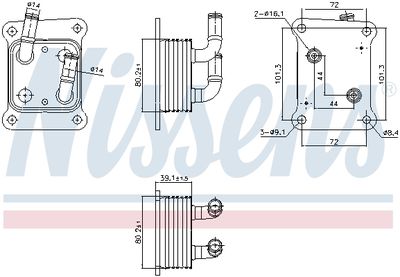 Oil Cooler, engine oil NISSENS 91453