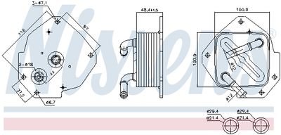 Oil Cooler, engine oil NISSENS 91456