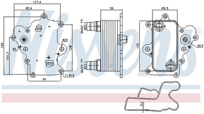 Oil Cooler, engine oil NISSENS 91457
