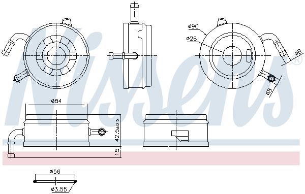 NISSENS 91470 Oil Cooler, engine oil