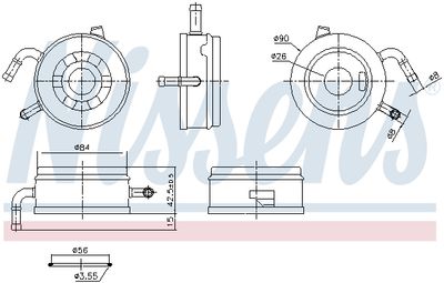 Oil Cooler, engine oil NISSENS 91470