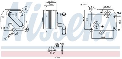 Oil Cooler, engine oil NISSENS 91519