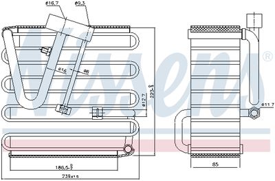Evaporator, air conditioning NISSENS 92023