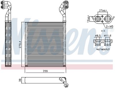 Evaporator, air conditioning NISSENS 92413