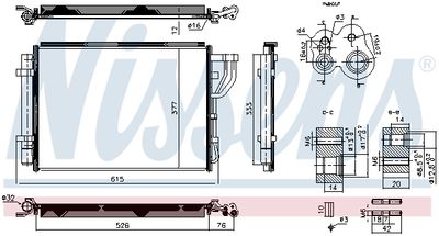 Condenser, air conditioning NISSENS 940959