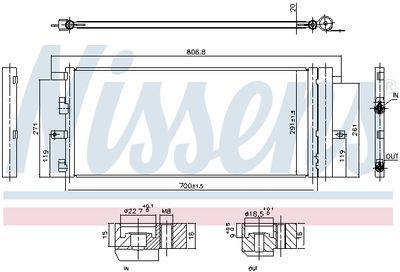 Condenser, air conditioning NISSENS 941011