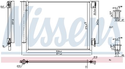 Condenser, air conditioning NISSENS 941197