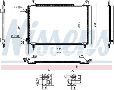 Condenser, air conditioning NISSENS 941243