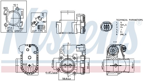 NISSENS 955191 Throttle Body
