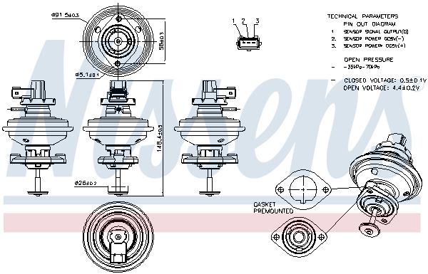 NISSENS 98208 EGR Valve