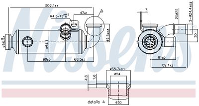 Cooler, exhaust gas recirculation NISSENS 989274