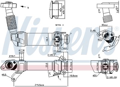 Cooler, exhaust gas recirculation NISSENS 989281