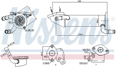 Cooler, exhaust gas recirculation NISSENS 989282