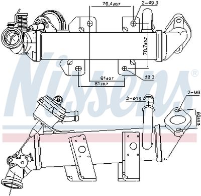 Cooler, exhaust gas recirculation NISSENS 989287