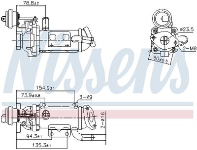 Cooler, exhaust gas recirculation NISSENS 989289