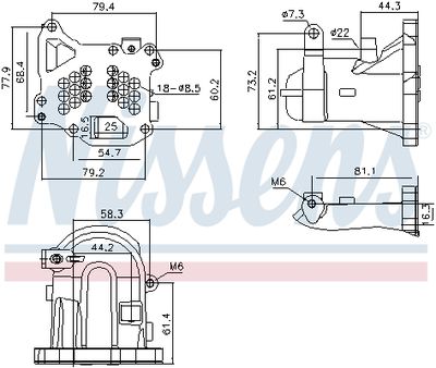 Cooler, exhaust gas recirculation NISSENS 989313