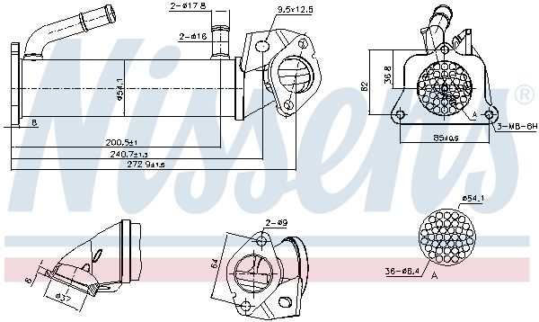 NISSENS 989322 Cooler, exhaust gas recirculation