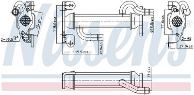 Cooler, exhaust gas recirculation NISSENS 989400