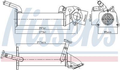 Cooler, exhaust gas recirculation NISSENS 989401