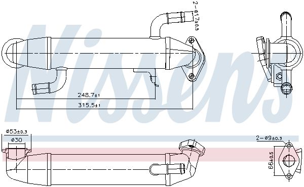 NISSENS 989406 Cooler, exhaust gas recirculation