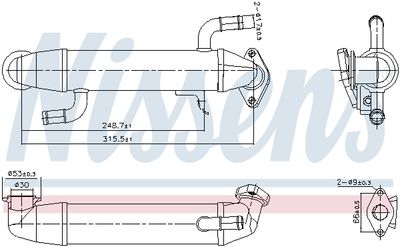 Cooler, exhaust gas recirculation NISSENS 989406