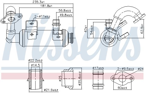 NISSENS 989407 Cooler, exhaust gas recirculation