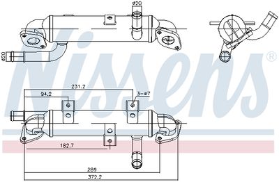 Cooler, exhaust gas recirculation NISSENS 989417